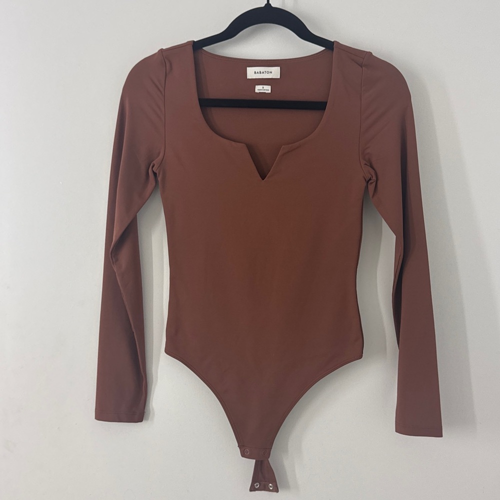 Babaton Contour Brown Long Sleeve Bodysuit